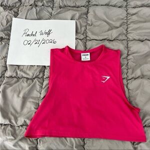 Gymshark cropped hot pink tank